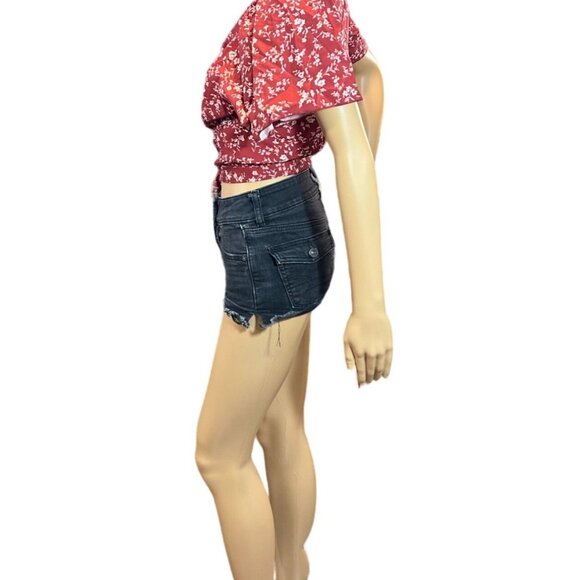 (5 for 25 ) American Eagle Next Level Stretch Shortie Denim Cut Offs size 00 - Picture 4 of 5